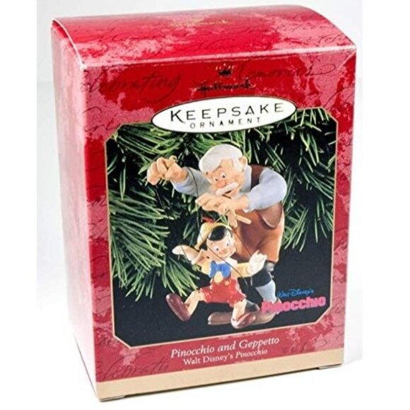 580. NWT Hallmark Disney Pinocchio and Geppetto Ornament 1999 - Picture 1 of 3